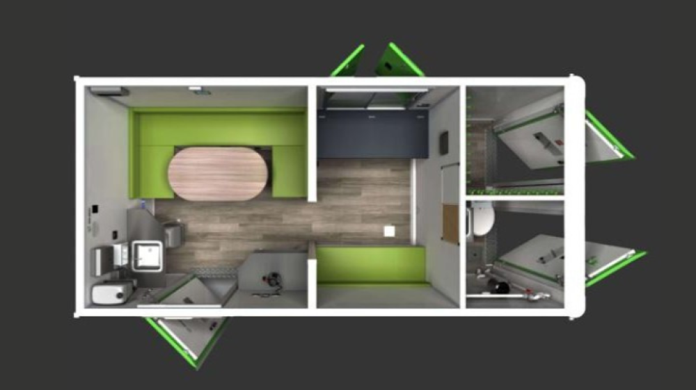10 Person Full Solar — Canteen + Office + Single WC + Drying Room