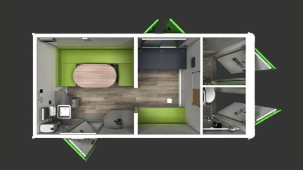 10 Person Full Solar — Canteen + Office + Single WC + Drying Room