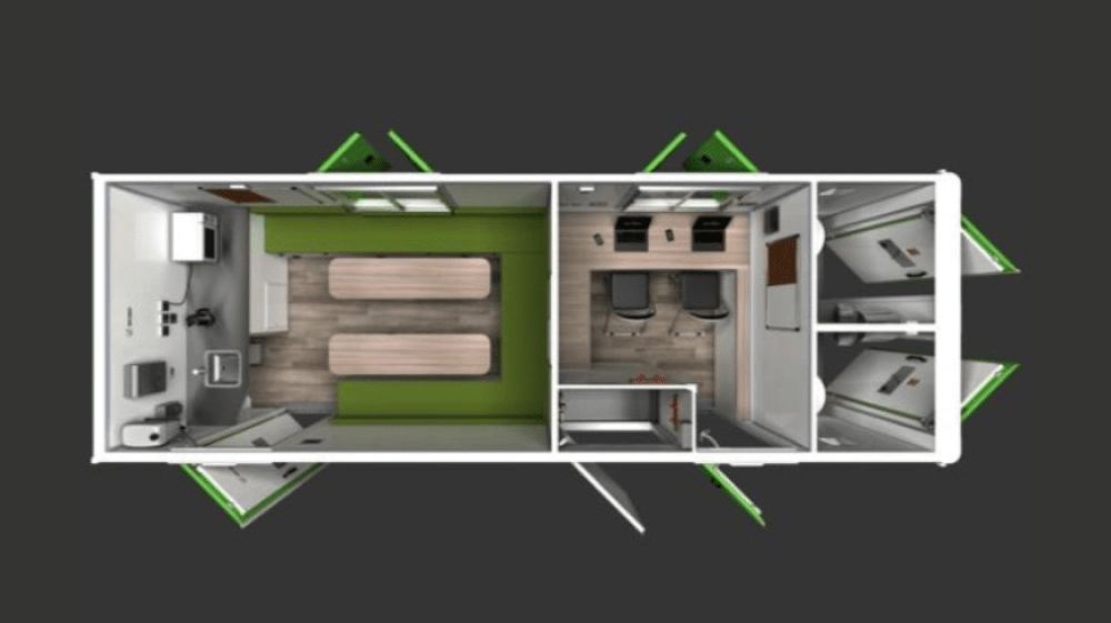 15 Person Hybrid — Canteen + Office + Twin WC