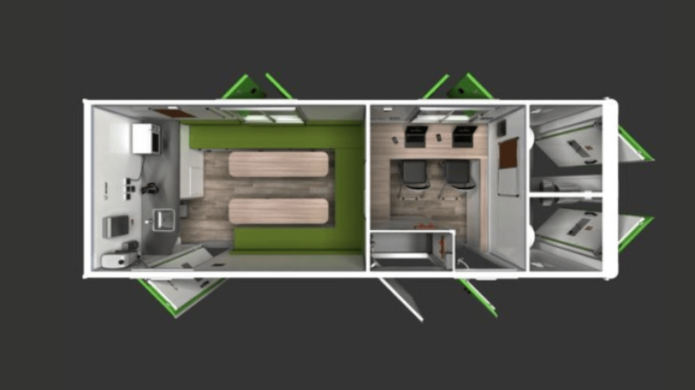 15 Person Ultra Solar — Canteen + Office + Twin WC