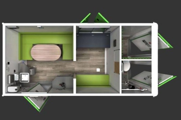 10 Person Full Solar — Canteen + Office + Single WC + Drying Room