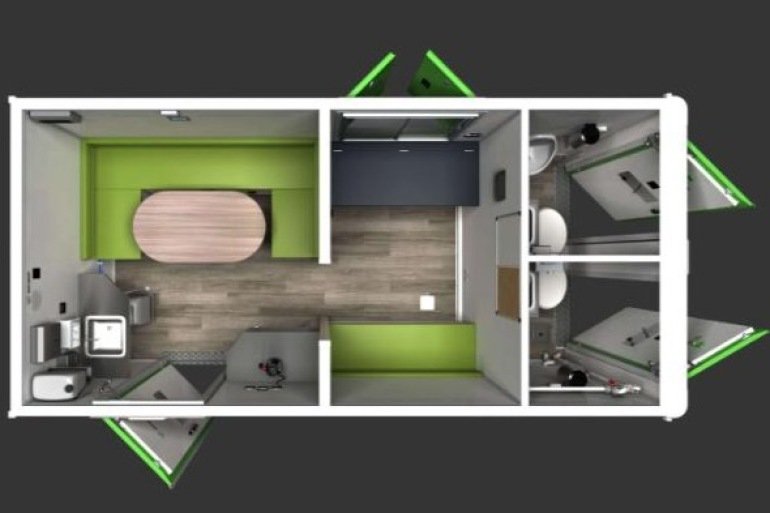10 Person Full Solar — Canteen + Office + Twin WC