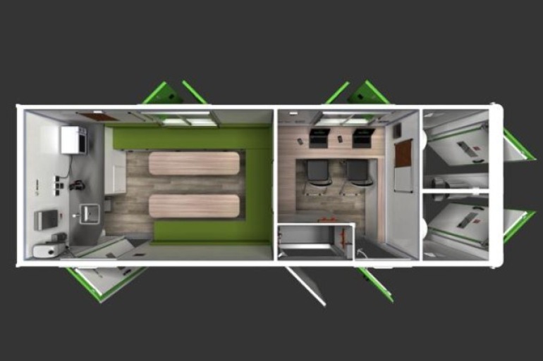 15 Person Ultra Solar — Canteen + Office + Twin WC