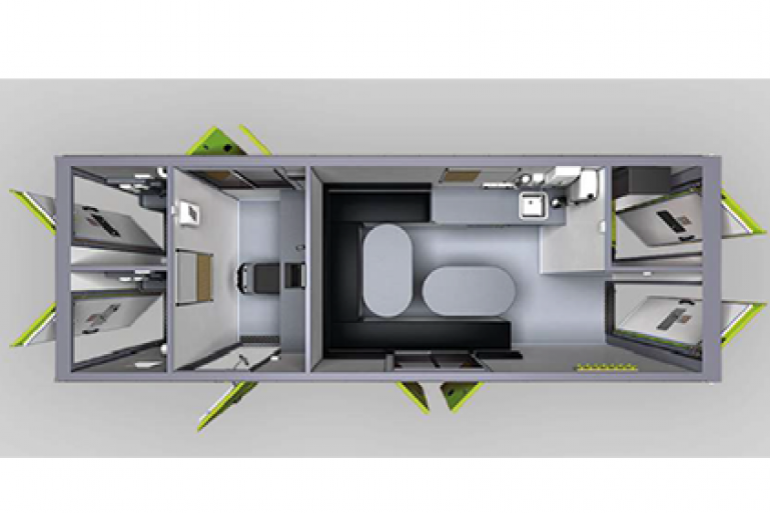 Eco Ten Person Canteen and Office - Twin Toilet