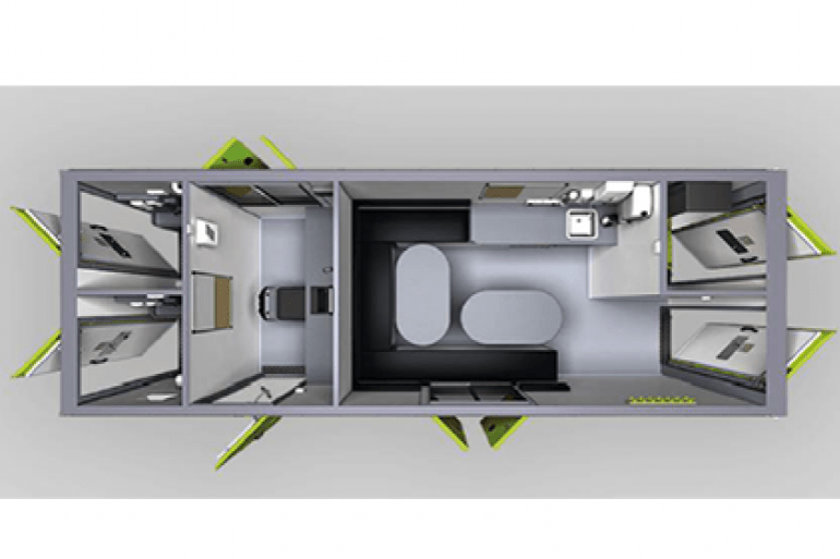 Eco Ten Person Canteen and Office - Twin Toilet